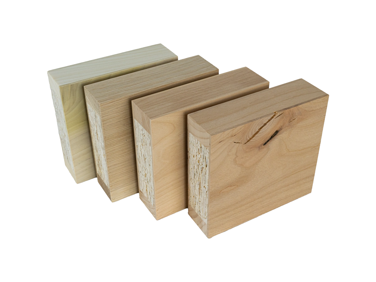 LSL Core Sample Options, 1/8" thick wood veneer