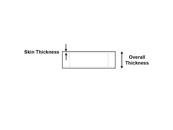 rail section showing skin thickness and overall thickness location call outs