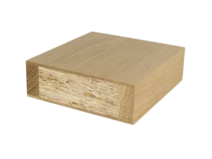 White Oak plain sawn, LSL Core, 1/8" thick wood veneer